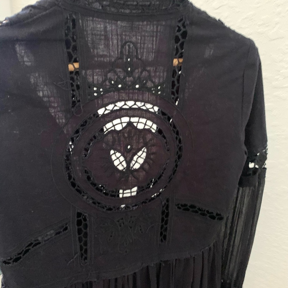 Free People Black Hobo Crocheted Dreamland Lace Dress - Picture 12 of 13